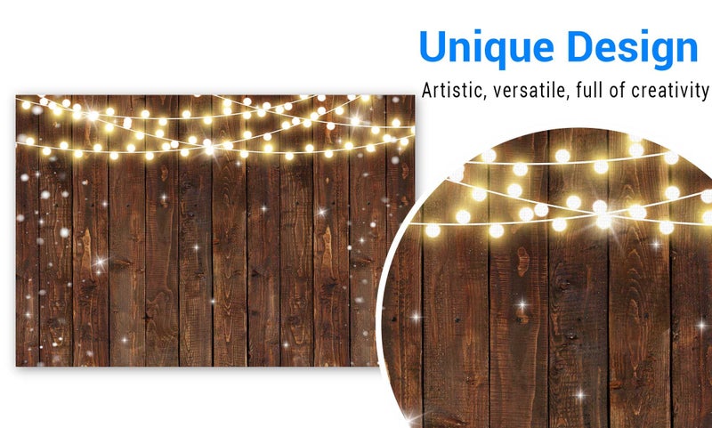 Funnytree 7x5FT Rustic Glitter Wood Photography Backdrop for Wedding Party Banner Birthday Bridal Shower I Do BBQ Baby Shower Background Photo Booth - Image 3